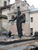 Ukraine: At the foot of this statue was a mini market of booksellers